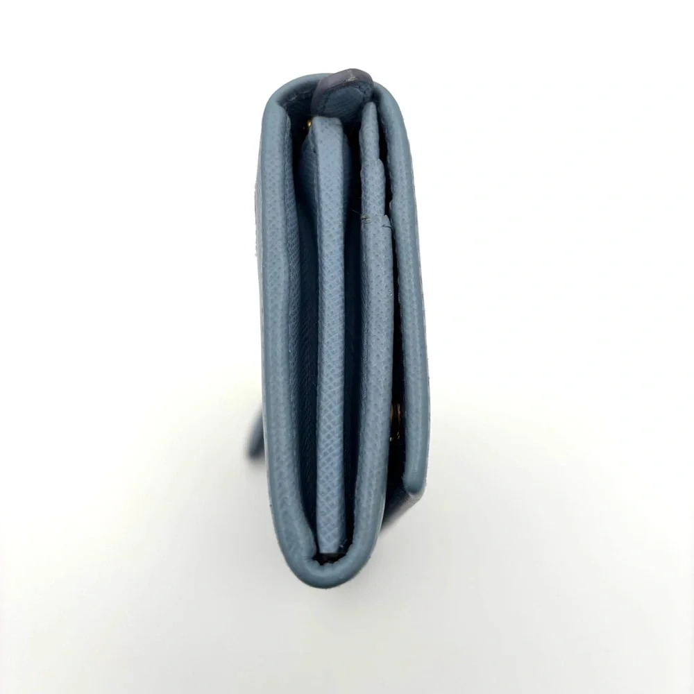 Prada Light Blue Saffiano Leather Wallet